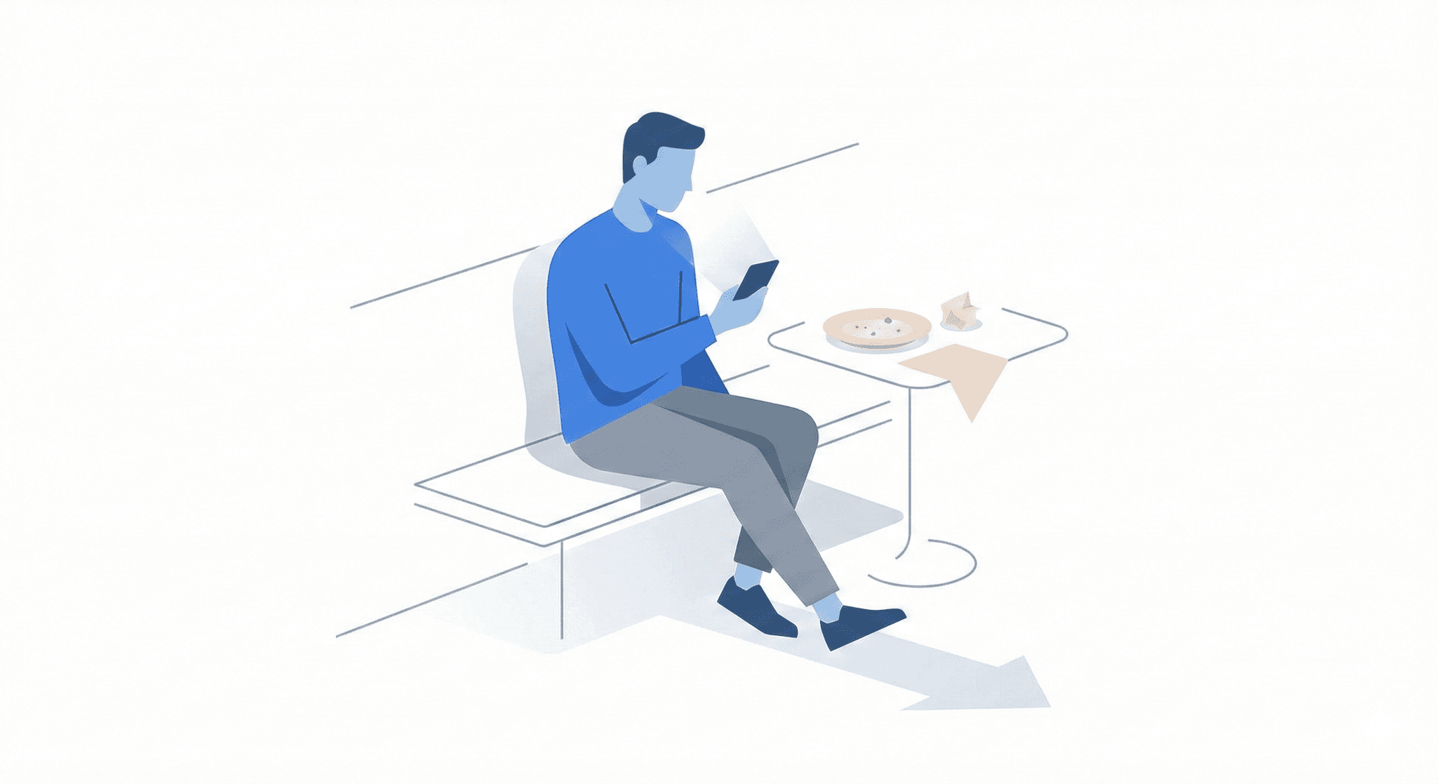 Checking phone after an off-plan meal